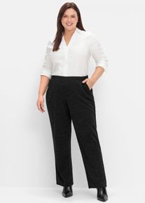 sheego Große Größen Stoffhose mit weitem Bein, schwarz, Größe 56 - Damen