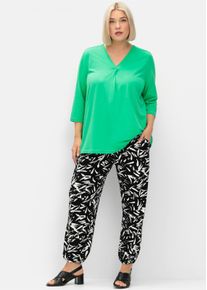 sheego Große Größen Schlupfhose mit Stretch-Anteil, schwarz-weiß, Größe 56 - Damen