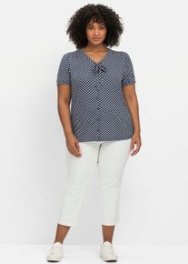 sheego by Joe Browns sheego Große Größen Shirt mit Punktedruck, marine-gemustert, Größe 40/42 - Damen