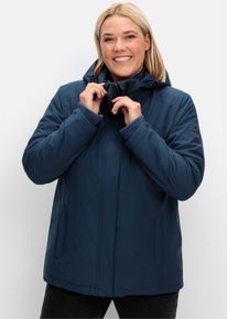sheego Gro&szlig;e Gr&ouml;&szlig;en Outdoorjacke mit Fleece-Innenjacke, dunkelblau, Gr&ouml;&szlig;e 52 - Damen