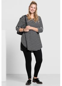 sheego Gro&szlig;e Gr&ouml;&szlig;en Leggings mit Gummizugbund, schwarz, Gr&ouml;&szlig;e 56 - Damen