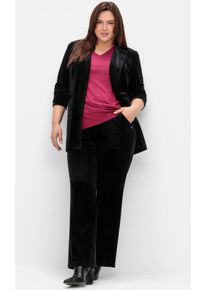 sheego Gro&szlig;e Gr&ouml;&szlig;en Samthose in Schlupfform, schwarz, Gr&ouml;&szlig;e 50 - Damen