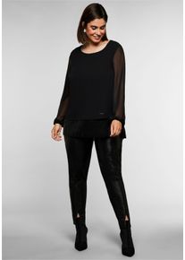 sheego Gro&szlig;e Gr&ouml;&szlig;en Tunika in 2-in-1 Optik, schwarz, Gr&ouml;&szlig;e 44 - Damen