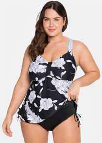 sheego Gro&szlig;e Gr&ouml;&szlig;en Bikini-Hose mit seitlicher Raffung und Shaping-Effekt, schwarz, Gr&ouml;&szlig;e 58 - Damen