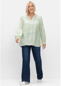 sheego Gro&szlig;e Gr&ouml;&szlig;en Tunika mit filigranem Bl&auml;tterprint, champagner-gemustert, Gr&ouml;&szlig;e 44 - Damen