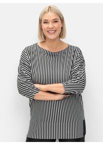 sheego Große Größen 3/4-Arm-Shirt, schwarz-weiß, Größe 40/42 - Damen