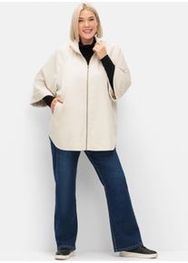 sheego Gro&szlig;e Gr&ouml;&szlig;en Jacke in Cape-Form, mit 3/4-Arm, beige, Gr&ouml;&szlig;e 56 - Damen