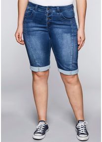 sheego Große Größen Bermudas aus Sweat-Denim, blue denim, Größe 58 - Damen