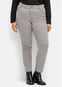 sheego Große Größen Jeans im Paperbag-Schnitt, grey-denim, Größe 52 - Damen