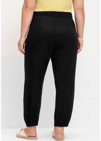 sheego Große Größen Jerseyhose mit elastischen Bündchen, Viskose, schwarz, Größe 44 - Damen