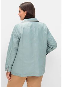 sheego Große Größen Parka mit silberfarbigen Details, jadegrün, Größe 44 - Damen