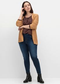 sheego Große Größen Print-Shirt mit Gummizug an Ärmeln und Saum, schwarz-rostrot-bedruckt, Größe 40 - Damen