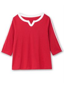 sheego Große Größen 3/4-Arm-Shirt mit kontrastfarbenen Details, rot-weiß, Größe 38 - Damen