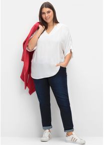 CREATION L PREMIUM sheego Große Größen Jeans mit Rippenstrick-Bund, dark blue, Größe 46 - Damen