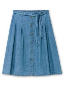 sheego Große Größen Jeansrock in ausgestellter Form, blue-bleached, Größe 28 - Damen