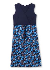 sheego Große Größen Jerseykleid mit Raffung, tiefblau, Größe 58 - Damen