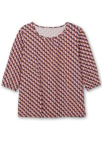sheego Große Größen 3/4-Arm-Shirt im grafischen Muster, aubergine-flieder-bedruckt, Größe 56 - Damen