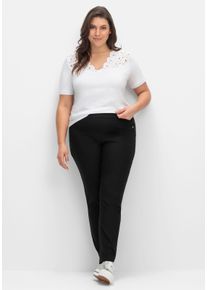 CREATION L PREMIUM sheego Große Größen Stretch-Hose in Schlupfform, schwarz, Größe 23 - Damen