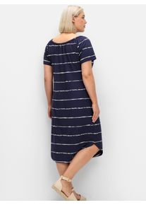sheego Große Größen Jerseykleid mit Streifenmuster, tiefblau-gestreift, Größe 54 - Damen