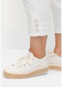 sheego Große Größen 7/8-Jeans mit seitlichen Zierknöpfen, weiß, Größe 28 - Damen