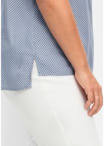 sheego Große Größen Schlupfbluse im Minimaldessin, aus Viskose, bleu-rauchblau-bedruckt, Größe 44 - Damen
