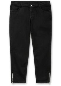 CREATION L PREMIUM sheego Große Größen 5-Pocket-Jeans mit Strass-Applikation, schwarz, Größe 42 - Damen