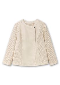 sheego Große Größen Lederimitatjacke mit Lasercut-Muster, sand, Größe 42 - Damen