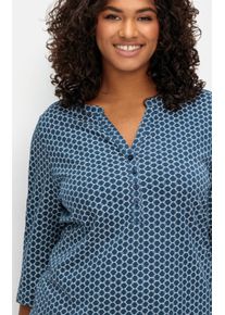 sheego Große Größen 3/4-Arm-Shirt mit krempelbaren Ärmeln, dunkelblau-bedruckt, Größe 50 - Damen