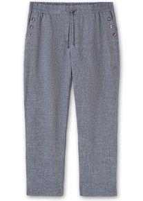 sheego Große Größen Hose in Leinen-Optik, jeansblau, Größe 52 - Damen