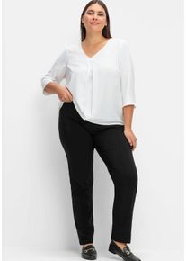 sheego Große Größen Stretch-Hose mit innenliegendem Dehnbund, schwarz, Größe 42 - Damen