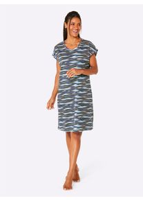 feel good sheego Große Größen Sommerkleid, dunkelblau-bedruckt + aqua-bedruckt, Größe 36/38 - Damen