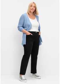 sheego Große Größen 5-Pocket-Jeans mit seitlichem Dehnbund, schwarz, Größe 54 - Damen