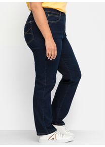 sheego Große Größen 5-Pocket-Jeans mit seitlichem Dehnbund, dark blue, Größe 44 - Damen
