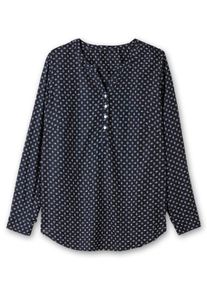 sheego Große Größen Schlupf-Bluse mit Minimal-Muster, marine-weiß-bedruckt, Größe 52 - Damen