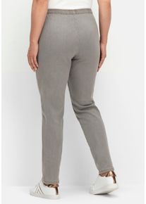 sheego Große Größen Schlupfjeans schmal geschnitten, grey denim, Größe 25 - Damen