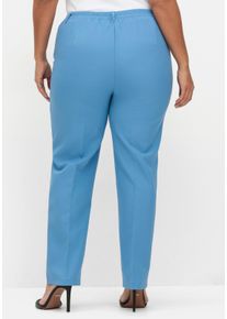 sheego Große Größen Bügelfaltenhose mit Rundum-Dehnbund, mittelblau, Größe 52 - Damen