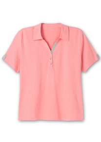 sheego Große Größen Poloshirt mit Kontrasten, flamingo, Größe 46 - Damen