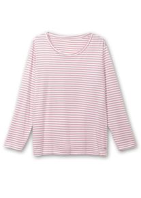 sheego Große Größen Streifenshirt aus Single-Jersey, rosé-ecru-geringelt, Größe 40 - Damen