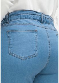sheego Große Größen Jeans im Paperbag-Schnitt, blue-bleached, Größe 48 - Damen