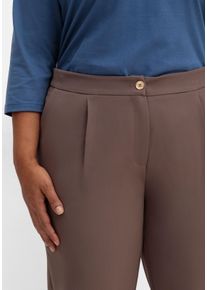 sheego Große Größen Stretch-Hose in Koffer-Qualität, dunkeltaupe, Größe 40 - Damen