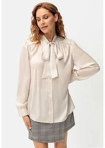 Lascana Schluppenbluse beige Gr. 34 für Damen. Mit Rundhals. Figurumspielend. Nachhaltig.