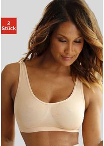 Petite Fleur Bralette-BH caramel+schwarz Gr. S (36/38). Ohne Bügel. Bequem