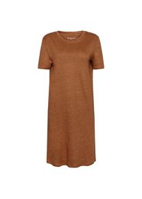 KnowledgeCotton Apparel Linen S/S T-Shirt Dress Kleid Women (Gr L |braun)