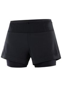 Salomon Sense Aero 2in1 Short Laufshorts Damen Roadrunning (Gr XS |schwarz)