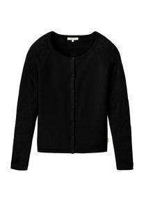 Tranquillo Ajour Strickjacke Fleecejacke Damen (Gr M |schwarz)