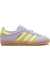 Adidas Low-Top Sneaker - Gazelle Indoor W Silver Dawn/solar Yellow/gum - Gr. US_12 - in Braun - f&uuml;r Damen