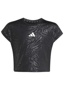 T-Shirt Adidas All Sports Animal Print Crop T-Shirt Kinder (Gr 128 |grau/schwarz)
