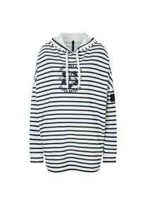 super.natural Feel Good Stripe Hibiskus Bio Hoodie Hoodie Damen (Gr L |grau/wei&szlig;)
