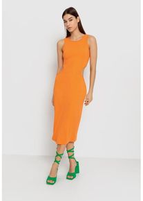LSCN BY LASCANA Midikleid orange Gr. 42 für Damen. Mit Rundhals. Figurbetont. Nachhaltig.