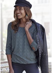Lascana 3/4-Arm-Shirt 'mit kleinem Cut-Out am Ärmelsaum' schwarz Gr. 32/34 für Damen. Mit Rundhals. Bequem. Nachhaltig.